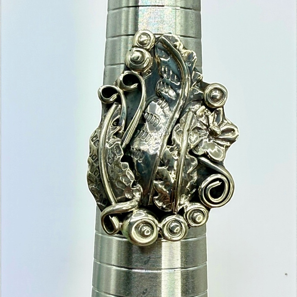 Native American Navajo Sterling Silver Statement Ring – Signed Harry B. Yazzie - Picture 8 of 16